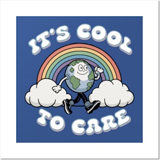 It's Cool To Care Earth Day Rainbow Posters and Art